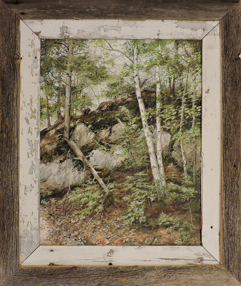 Shield Rocks and Birches - Oil on Canvas Framed